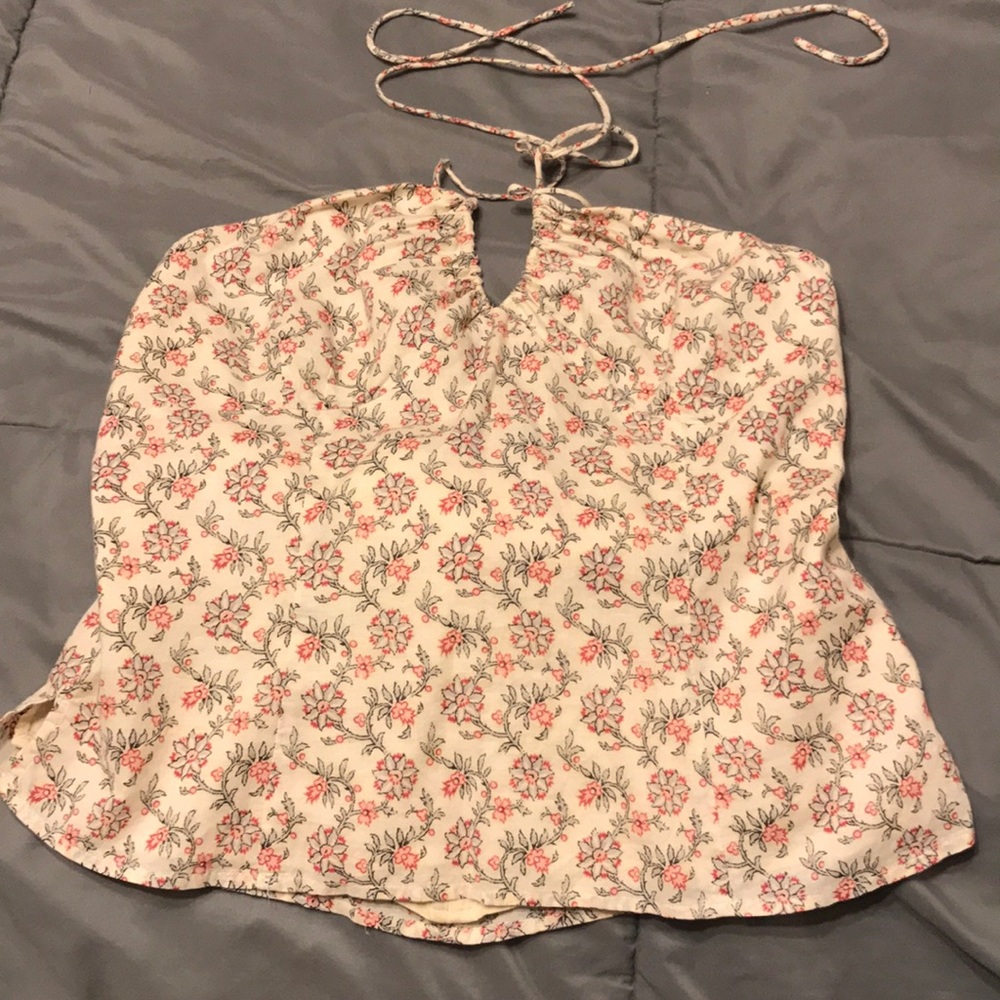 strapless halter tie up tank top